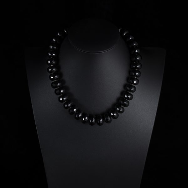 black onyx and silver necklace