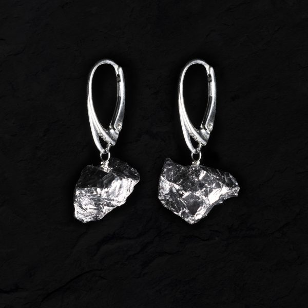 silver crystal quartz earrings