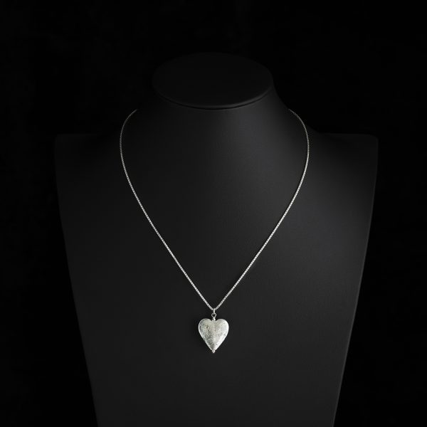 silver murano heart glass necklace