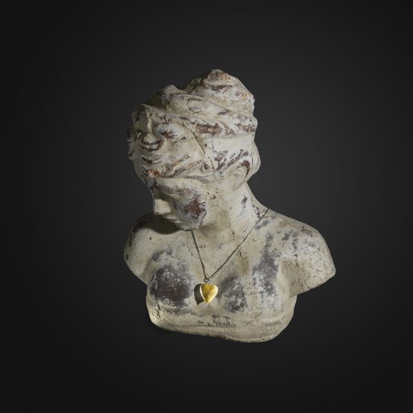 gold murano glass stone bust