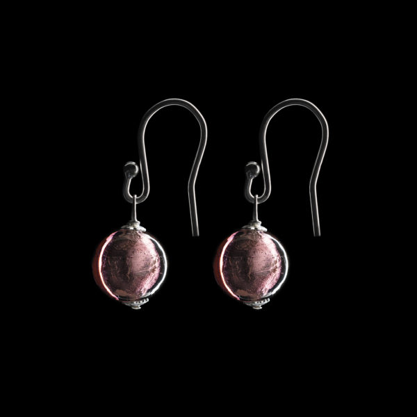 Amethyst Murano Glass Drop Earrings
