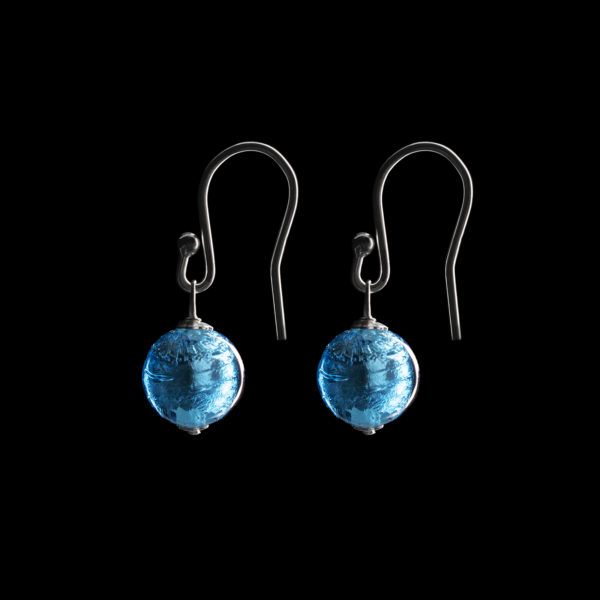 Aqua Blue Murano Glass Drop Earrings