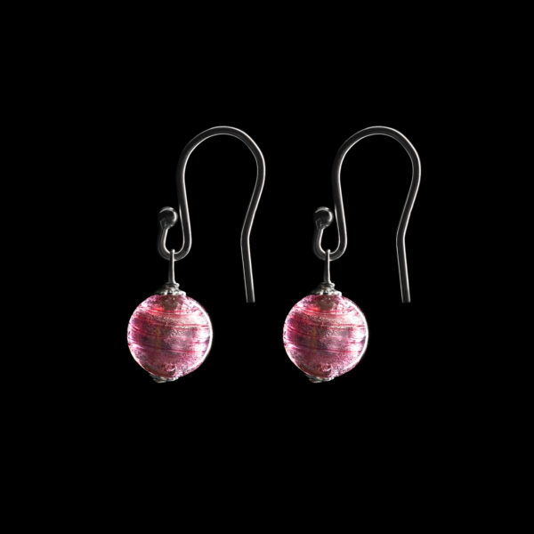 Pink Murano Glass Drop Earrings